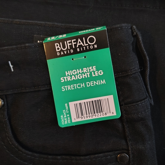 Buffalo David Bitton Alyssa High Rise Straight Leg Black Jeans SZ 12/32 NWT - Picture 6 of 9